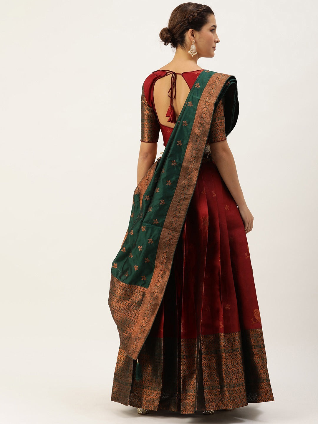 South Indian Festival Traditional Half Saree (LichiSparrow)