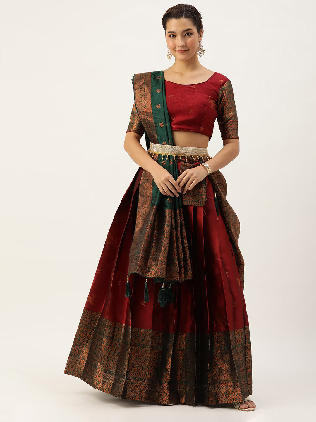 South Indian Festival Traditional Half Saree (LichiSparrow)