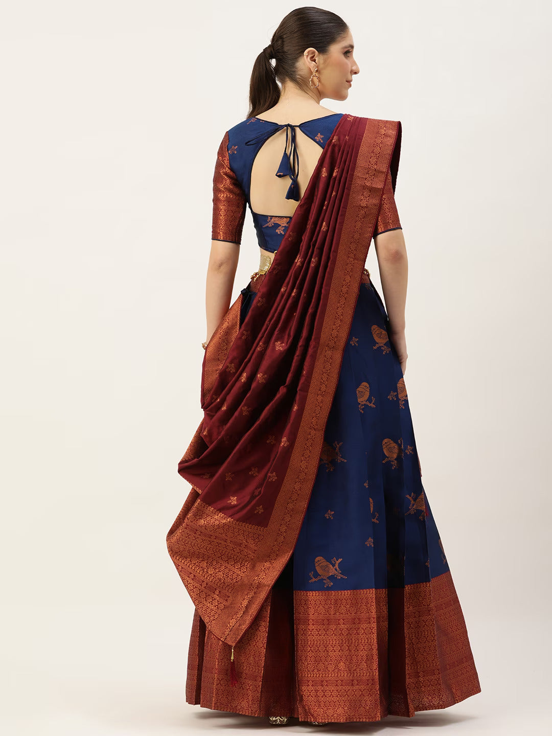 South Indian Festival Traditional Half Saree (LichiSparrow)