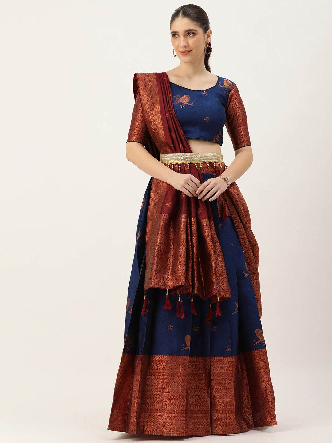 South Indian Festival Traditional Half Saree (LichiSparrow)