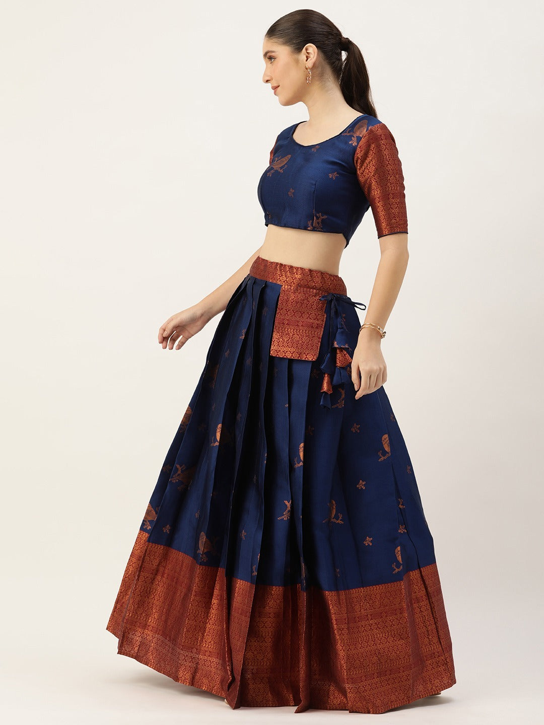 South Indian Festival Traditional Half Saree (LichiSparrow)