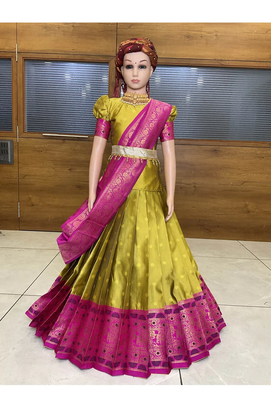 South Indian Festival Traditional Half Saree (8ButttiPAttuKids)