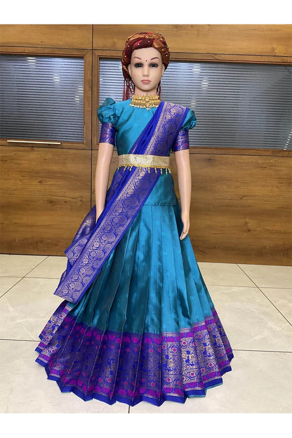 South Indian Festival Traditional Half Saree (8ButttiPAttuKids)