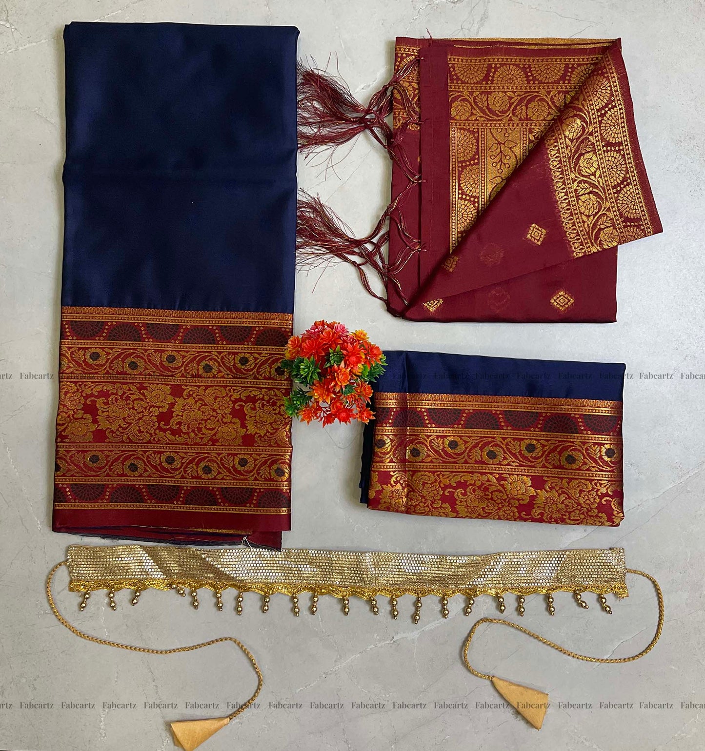 South Indian Festival Traditional Half Saree (8ButttiPAttuKids)