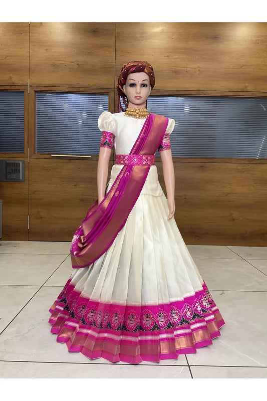 South Indian Festival Traditional Half Saree (DharmiKids)