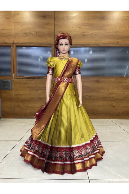 South Indian Festival Traditional Half Saree (DharmiKids)
