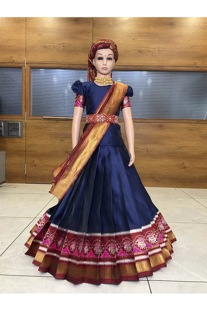 South Indian Festival Traditional Half Saree (DharmiKids)