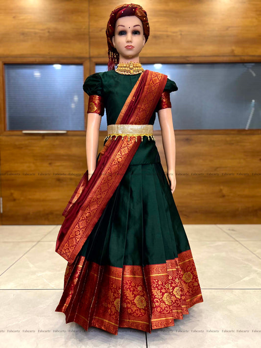 🌟 Kids Traditional South Indian Half Saree: Embrace Rich Heritage with Elegance and Comfort! 👧🎉