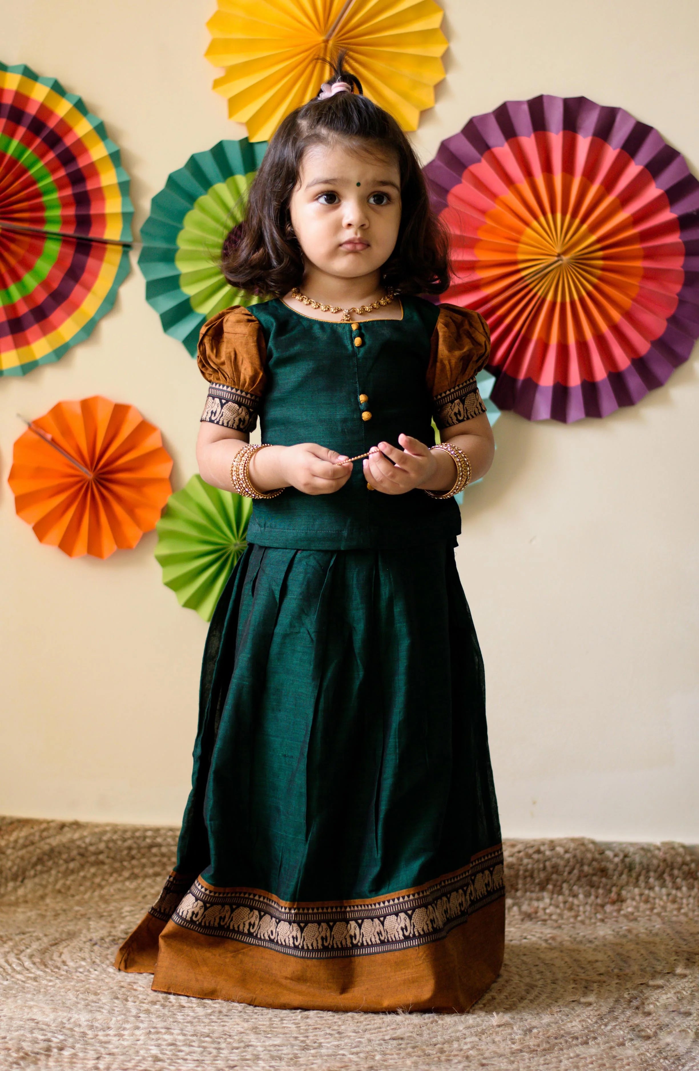 Solid 4 Color Tradtional Kids Half Saree for Girls at Rs 400/piece in Surat