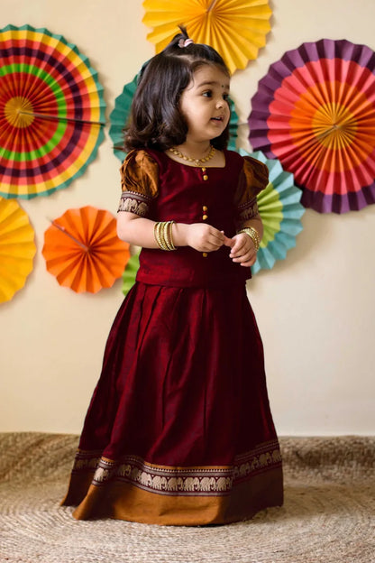 South Indian Festival Traditional Half Saree (DwitiKids)
