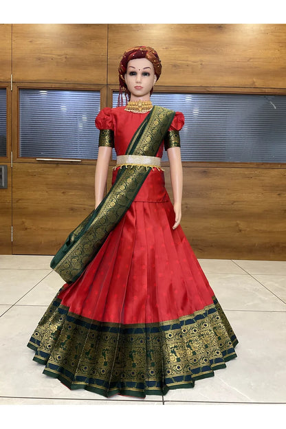 South Indian Festival Traditional Half Saree (8ButttiPAttuKids)