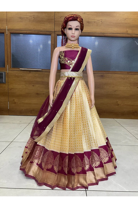 South Indian Festival Traditional Half Saree (KanchipuramKids)
