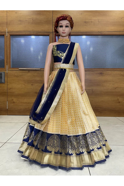 South Indian Festival Traditional Half Saree (KanchipuramKids)