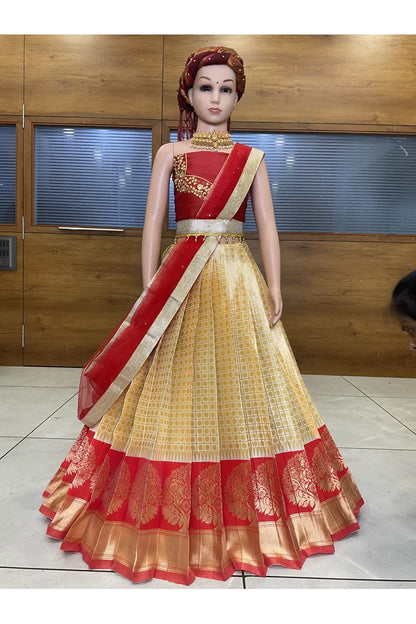 South Indian Festival Traditional Half Saree (KanchipuramKids)