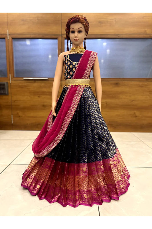 South Indian Festival Traditional Half Saree (ChandrakalaKids)