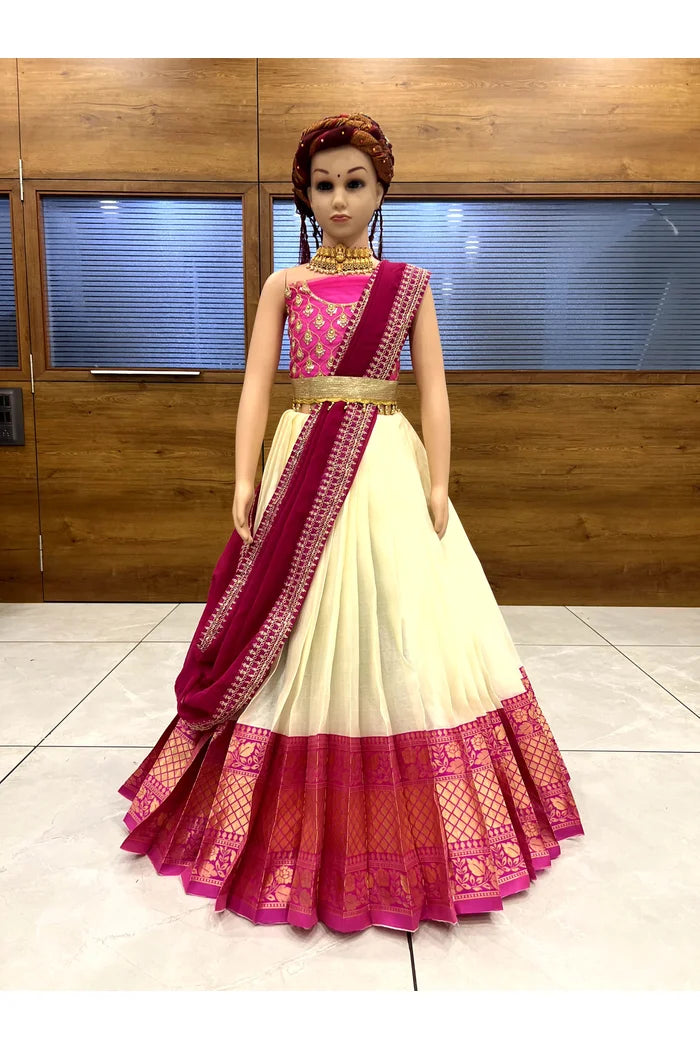 South Indian Festival Traditional Half Saree (ChandrakalaKids)
