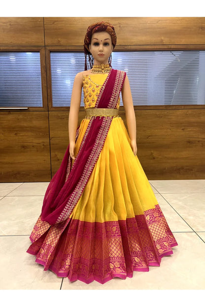 South Indian Festival Traditional Half Saree (ChandrakalaKids)