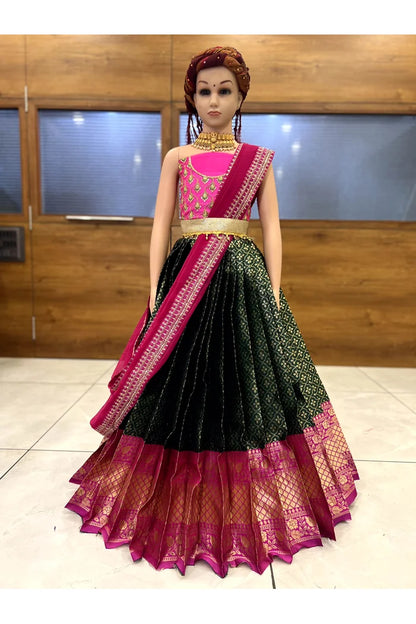 South Indian Festival Traditional Half Saree (ChandrakalaKids)