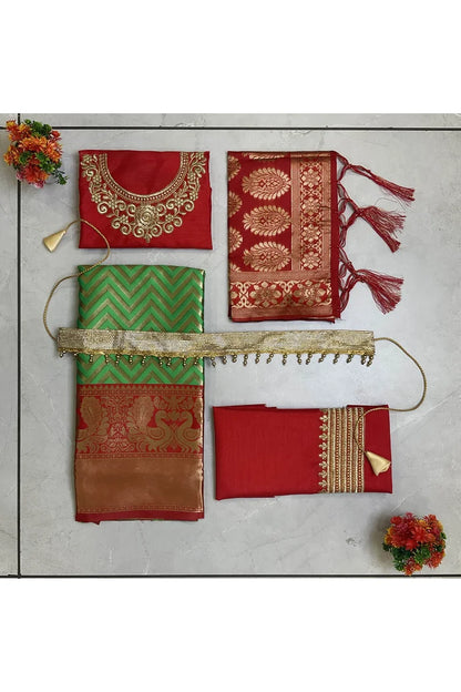 South Indian Festival Traditional Half Saree (Mor Pattu Kids)