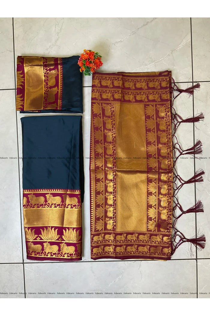 దక్షిణ భారత పండుగ సాంప్రదాయ హాఫ్ చీర (కాంధేను) 
