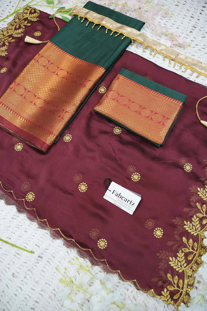 South Indian Festival Traditional Half Saree  (Saraswati)