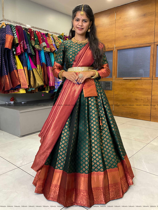 Captivating South Indian Festival Traditional Half Saree : Embrace Timeless Elegance! 💃✨