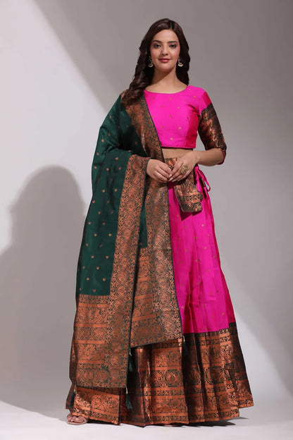 South Indian Festival Traditional Half Saree (CloverPattu)