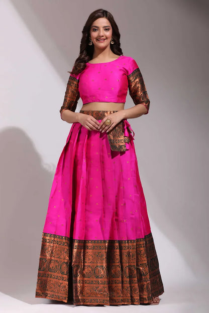South Indian Festival Traditional Half Saree (CloverPattu)