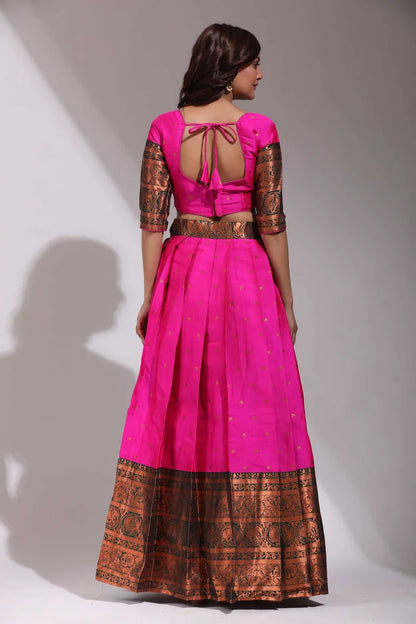 South Indian Festival Traditional Half Saree (CloverPattu)