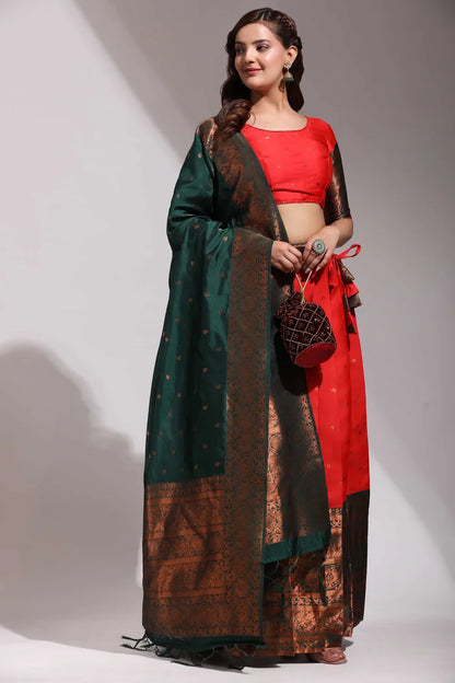 South Indian Festival Traditional Half Saree (CloverPattu)