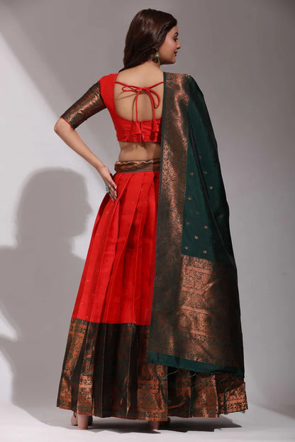 South Indian Festival Traditional Half Saree (CloverPattu)
