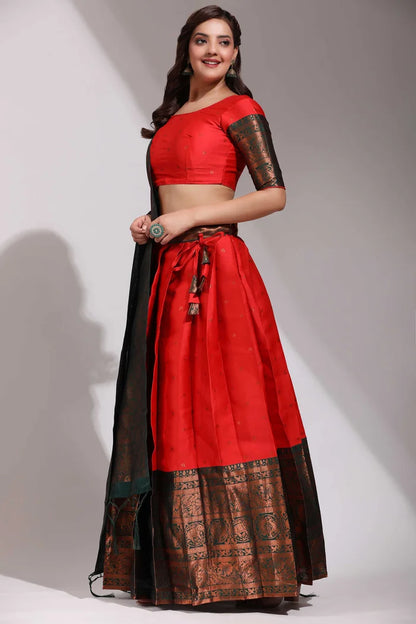 South Indian Festival Traditional Half Saree (CloverPattu)