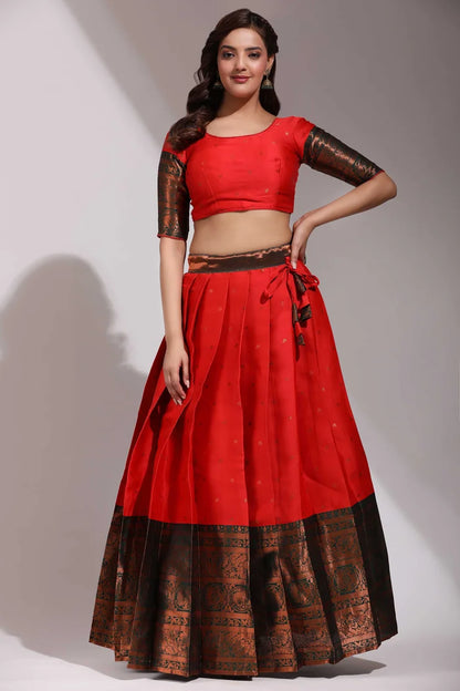 South Indian Festival Traditional Half Saree (CloverPattu)