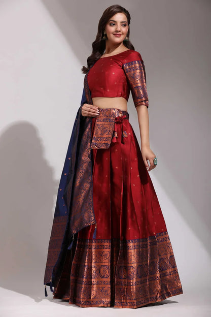 South Indian Festival Traditional Half Saree (CloverPattu)