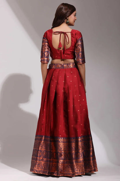 South Indian Festival Traditional Half Saree (CloverPattu)