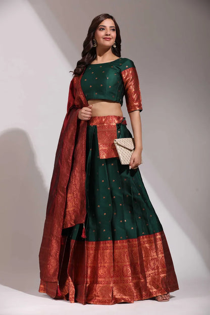 South Indian Festival Traditional Half Saree (CloverPattu)