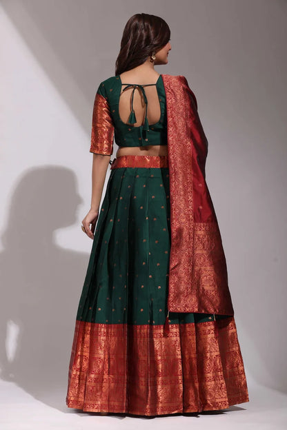South Indian Festival Traditional Half Saree (CloverPattu)