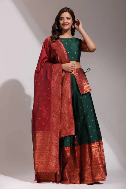 South Indian Festival Traditional Half Saree (CloverPattu)