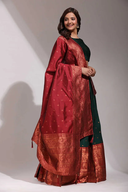 South Indian Festival Traditional Half Saree (CloverPattu)