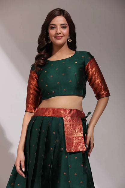 South Indian Festival Traditional Half Saree (CloverPattu)