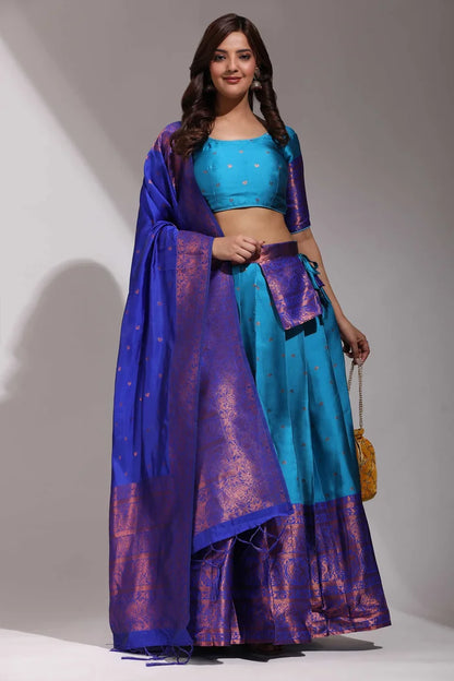 South Indian Festival Traditional Half Saree (CloverPattu)
