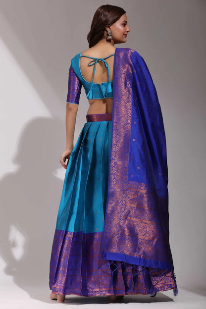 South Indian Festival Traditional Half Saree (CloverPattu)