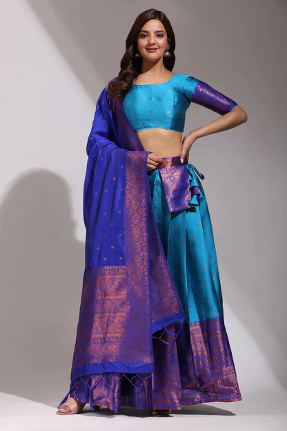 South Indian Festival Traditional Half Saree (CloverPattu)