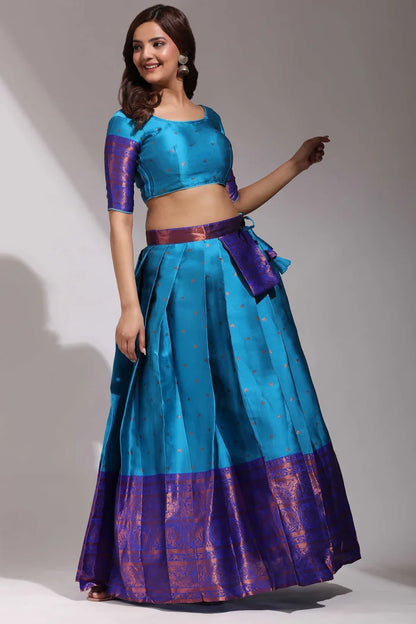 South Indian Festival Traditional Half Saree (CloverPattu)