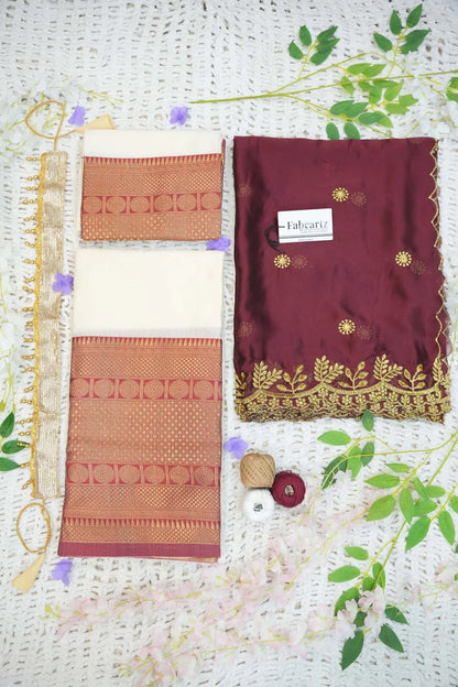 South Indian Festival Traditional Half Saree  (Saraswati)
