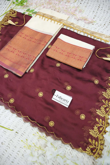 South Indian Festival Traditional Half Saree  (Saraswati)