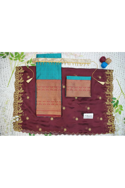 South Indian Festival Traditional Half Saree  (Saraswati)