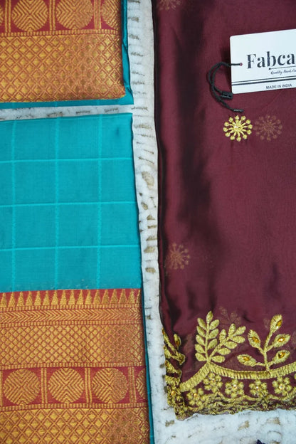 South Indian Festival Traditional Half Saree  (Saraswati)