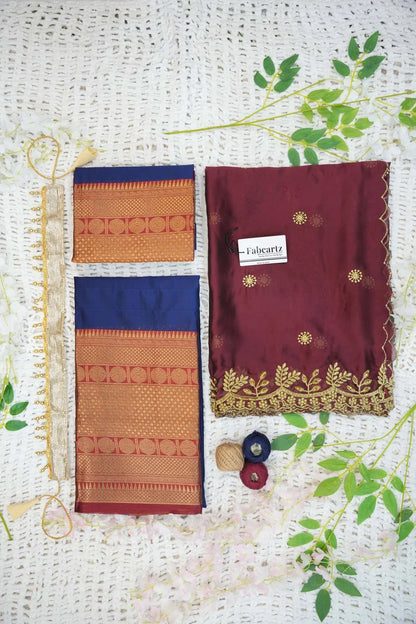 South Indian Festival Traditional Half Saree  (Saraswati)