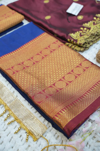 South Indian Festival Traditional Half Saree  (Saraswati)
